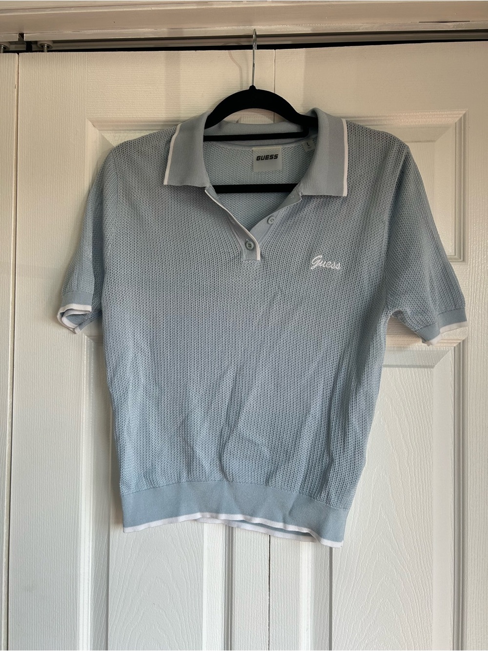 Guess Open Knit Mesh Style Polo